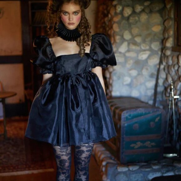 Selkie Puff Dress in Caviar S NWT FLAWED - Picture 3 of 15